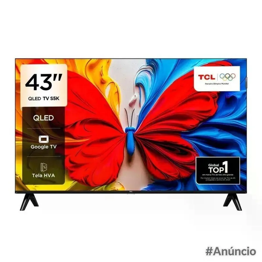 Smart TV 43 TCL 43S5K QLED Full HD Google TV Wi-Fi
