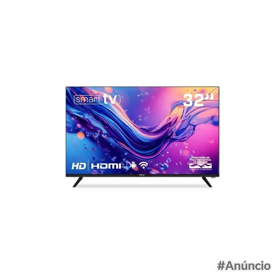 Smart TV HQ 32 HD tela sem Bordas Sistema Android Design Slim HQS32NKHM