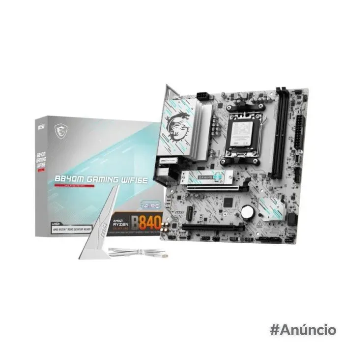 Placa Mãe MSI B840M Gaming WiFi 6E AM5 DDR5 mATX Ryzen M.2 NVMe HDMI DP Gamer