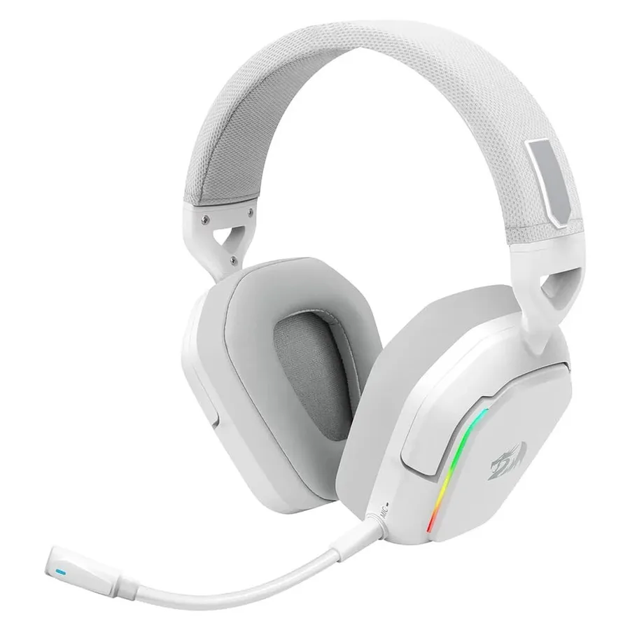 Headset Gamer Sem Fio Redragon Mira 7 1 Bluetooth E 2 4Ghz Setup White Branco H868W