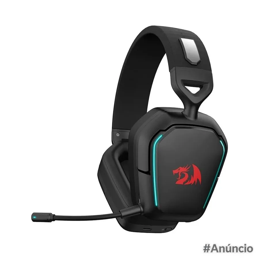 Headset Gamer Sem Fio Redragon Mira 7 1 Bluetooth E 2 4Ghz Rgb Preto H868
