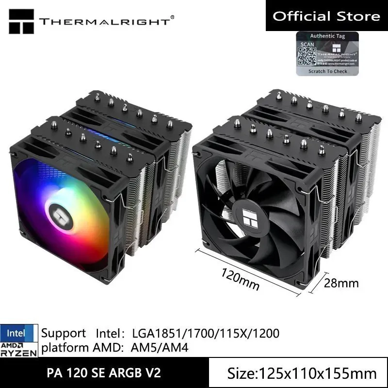 Air Cooler CPU PA120 Se Thermalright Peerless Assassin 120 black preto white branco PA 120 SE v2 ps120 preto branco pa120se aRGB